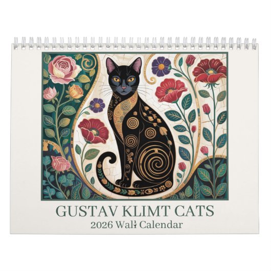 Gustav Klimt Cats 2026 Wall Calendar – Art Nouveau カレンダー (カバー)