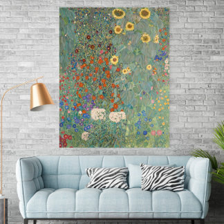 Gustav Klimt Farm Garden with Sunflowers (1907) ポスター