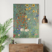 Gustav Klimt Farm Garden with Sunflowers (1907) ポスター