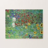 Gustav Klimt Farm Garden With Sunflowers Painting ジグソーパズル (横)