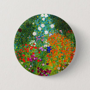 Gustav Klimt , “ Farmhouse garden ” 缶バッジ
