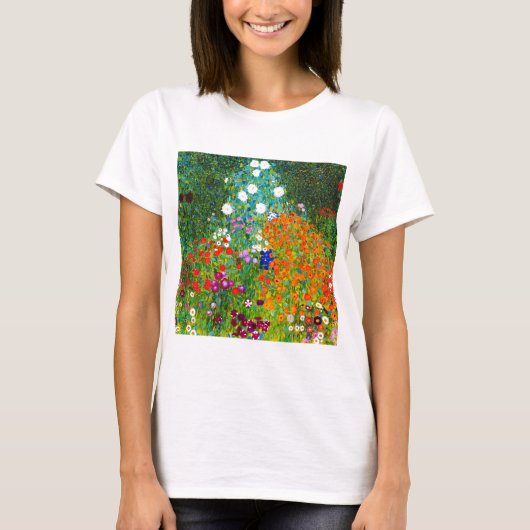 Gustav Klimt , “ Farmhouse garden ” Tシャツ (正面)