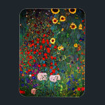 Gustav Klimt Flower Garden マグネット<br><div class="desc">Magnet featuring Gustav Klimt’s oil painting Farm Garden with Sunflowers (1907). A beautiful garden of sunflowers and exquisite blue,  red,  purple,  pink,  and white flowers. A great gift for fans of Art Nouveau and Austrian art.</div>