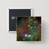 Gustav Klimt Flower Garden 缶バッジ (正面&裏面)