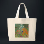Gustav Klimt Flower Garden Cottage Nature ラージトートバッグ<br><div class="desc">A beautiful garden painting - this is a classic painting by Gustav Klimt,  called Cottage Garden,  or Bauergarten,  1907,  which is a close up of a flower garden,  a colorful floral painting.</div>