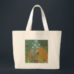 Gustav Klimt Flower Garden Cottage Nature ラージトートバッグ<br><div class="desc">A beautiful garden painting - this is a classic painting by Gustav Klimt,  called Cottage Garden,  or Bauergarten,  1907,  which is a close up of a flower garden,  a colorful floral painting.</div>
