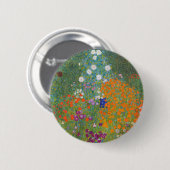 Gustav Klimt Flower Garden Cottage Nature 缶バッジ (正面&裏面)
