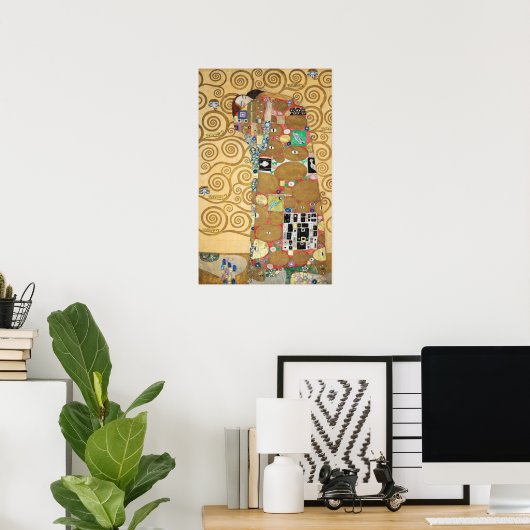 Gustav Klimt - Fulfillment, Stoclet Frieze ポスター (ホームオフィス)