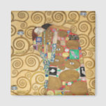 Gustav Klimt - Fulfillment, Stoclet Frieze マグネット<br><div class="desc">The Tree of Life,  Stoclet Frieze,  Fulfillment Lovers - Gustav Klimt,  Cardboard,  1909</div>