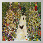 Gustav Klimt - Garden Path with Chickens ポスター<br><div class="desc">Garden Path with Chickens - Gustav Klimt,  Oil on Canvas,  1916</div>