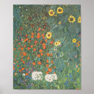 Gustav Klimt Garden With Sunflowers Original ポスター