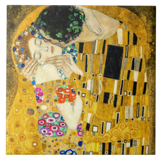 Gustav Klimt Kiss / Valentine's Day Romantic Art タイル (正面)
