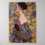 Gustav Klimt Lady With A Fan Poster  ポスター<br><div class="desc">Gustav Klimt Lady With A Fan Poster.</div>