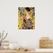 Gustav Klimt Lady With Fan ポスター (キッチン)
