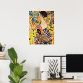 Gustav Klimt Lady With Fan ポスター (ホームオフィス)