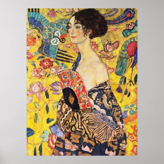 Gustav Klimt Lady With Fan ポスター (正面)