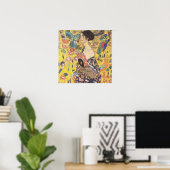 Gustav Klimt - Lady with Fan Reproduction Poster ポスター (ホームオフィス)