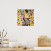 Gustav Klimt - Lady with Fan Reproduction Poster ポスター (キッチン)
