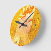 Gustav Klimt Major Mitchell Cockatoo ラウンド壁時計 (傾斜)