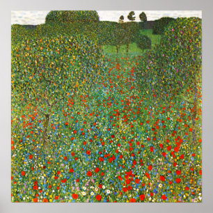 Gustav Klimt Poppy Field Poster ポスター