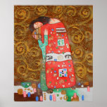 Gustav Klimt Poster ~ Armour Love ポスター<br><div class="desc">An Austrian symbolist painter,  1862 - 1918 featuring a common feature of his paintings,  a woman wrapped in a large decorative cover.</div>