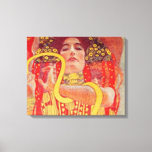 Gustav Klimt Red Woman Gold Snake Painting キャンバスプリント (正面)