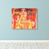 Gustav Klimt Red Woman Gold Snake Painting キャンバスプリント (インサイチュ (ウッドフロア))