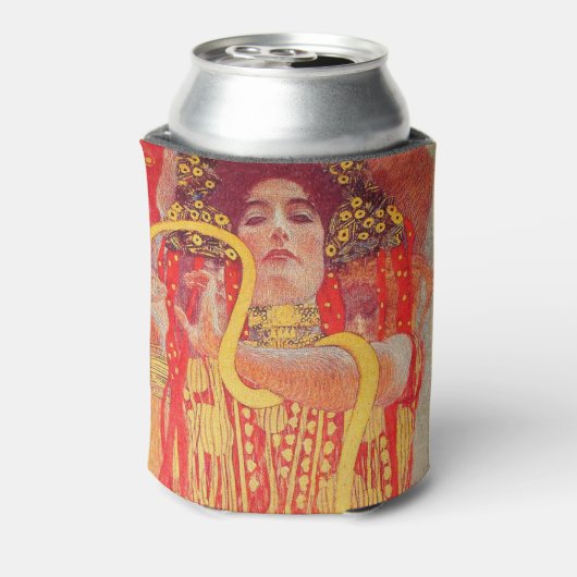 Gustav Klimt Red Woman Gold Snake Painting 缶クーラー (缶裏面)