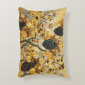 gustav klimt Rustic Pinecone Holiday Winter Bathro アクセントクッション (正面(垂直))