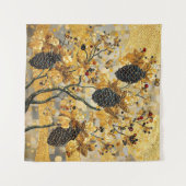 gustav klimt Rustic Pinecone Holiday Winter Bathro タペストリー (正面(横))