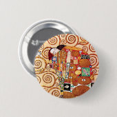 Gustav Klimt - The Embrace - Fine Art Painting 缶バッジ (正面&裏面)