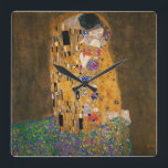 Gustav Klimt , “ The Kiss ” スクエア壁時計<br><div class="desc">私はKlimtが好きな人のためにこの壁掛け時計を作りました。 (Designed by KOBAYASHI, Michinobu)</div>