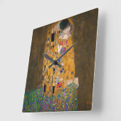 Gustav Klimt , “ The Kiss ” スクエア壁時計 (傾斜)
