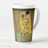Gustav Klimt – The Kiss – Custom Text カフェラテマグ (右アングル)