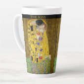 Gustav Klimt – The Kiss – Custom Text カフェラテマグ (左アングル)