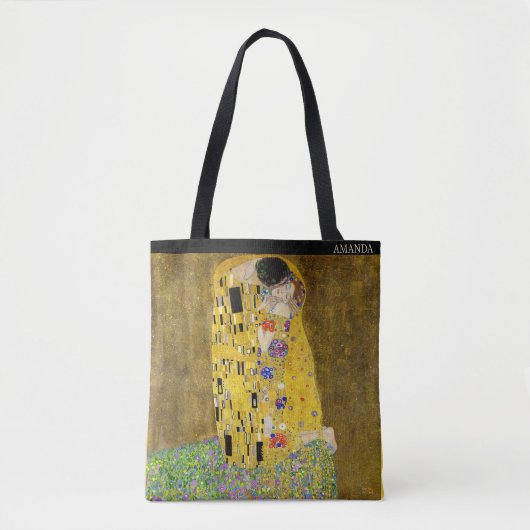 Gustav Klimt – The Kiss – Custom Text トートバッグ (正面)