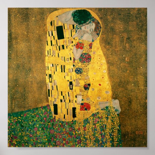 Gustav Klimt  - The Kiss (El Beso, Le Baiser) ポスター (正面)