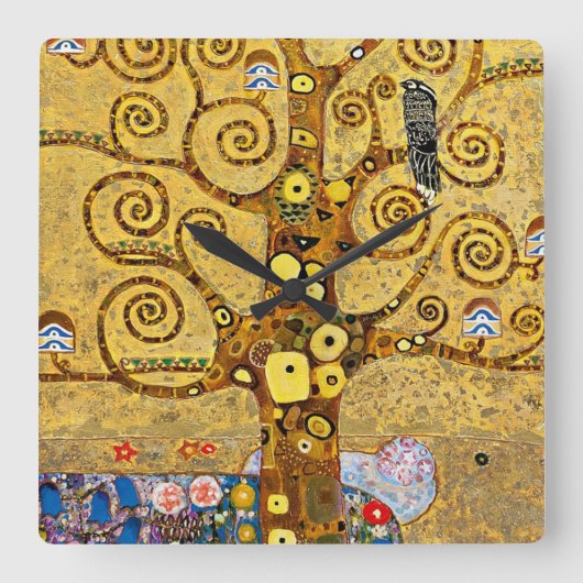 Gustav Klimt , “ Tree of life ” スクエア壁時計 (正面)
