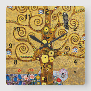 Gustav Klimt , “ Tree of life ” スクエア壁時計