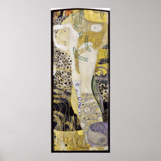 Gustav Klimt - Water snakes girlfriends ポスター (正面)