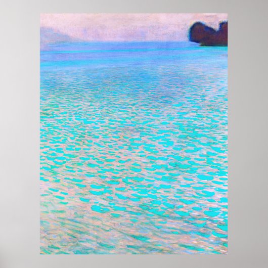 Gustav Klimt's Attersee  famous painting.  ポスター (正面)