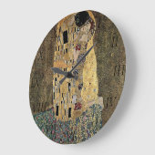 Gustav Klimt's The Kiss (circa 1908) ラージ壁時計 (傾斜)