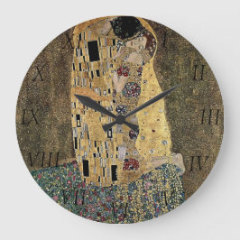 Gustav Klimt's The Kiss (circa 1908) ラージ壁時計