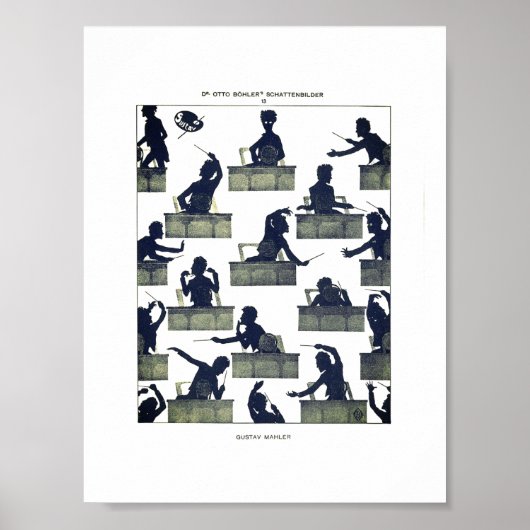 Gustav Mahler Silhouette by Otto Böhler ポスター (正面)