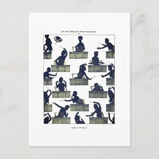 Gustav Mahler Silhouette by Otto Böhler ポストカード (正面)