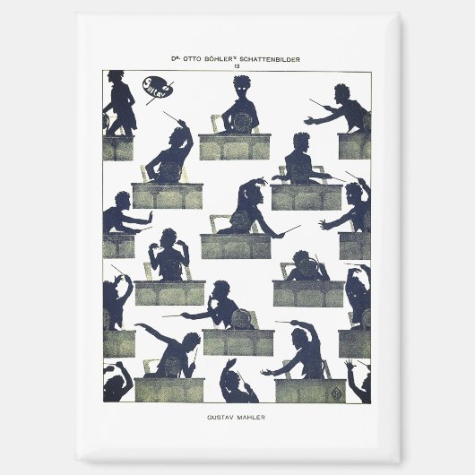 Gustav Mahler Silhouette by Otto Böhler マグネット (正面)