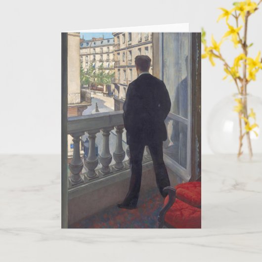 Gustave CaillebotteのYoung Man at His Window カード (黄色い花)