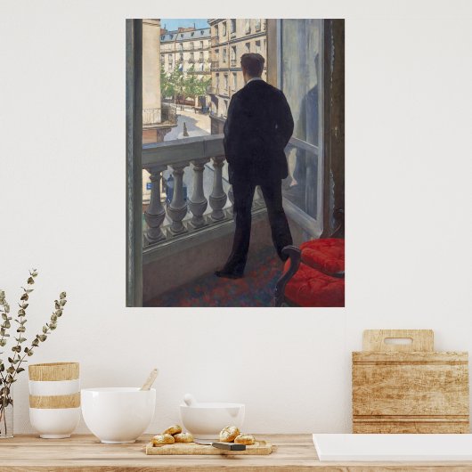 Gustave CaillebotteのYoung Man at His Window ポスター (キッチン)