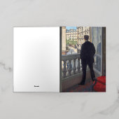 Gustave CaillebotteのYoung Man at His Window 箔グリーティングカード (外側レイダウン)