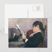 Gustave Caillebotte -インテリア、女読性 ポストカード (正面/裏面)